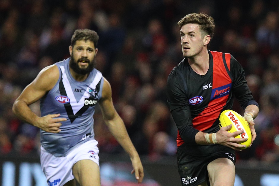 AFL 2019 Round 20 - Essendon v Port Adelaide Michael Hartley has left the Bombers. All pictures: AFL Photos - AFL,Essendon Bombers,Delistings,Retirements,Michael Hartley,Hawthorn Hawks,Game,Update,News